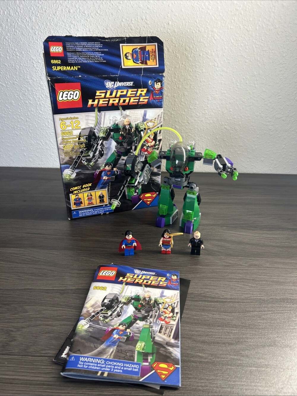 LEGO DC Super Heroes 6862 Superman vs Power Armor Lex 207 Pieces W/Box Manual